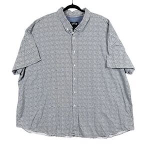 JOE Joseph Abboud Men's Short Sleeve Button Front Shirt White Black Dots Size 5X